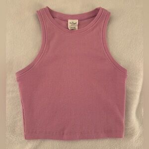 Pink High Neck Crop Top